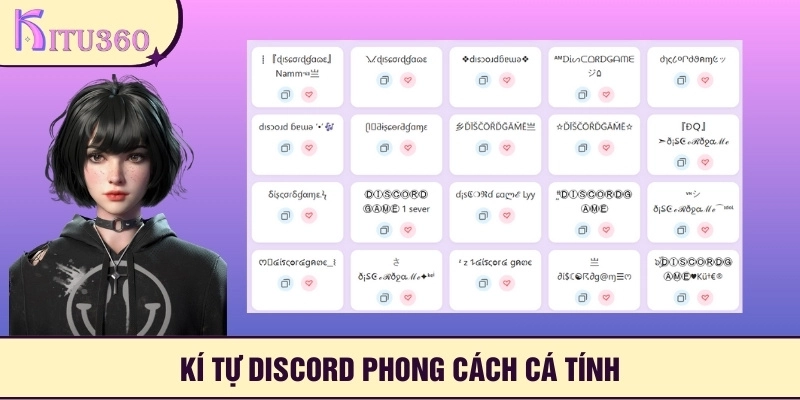 Kí tự discord phong cách cá tính