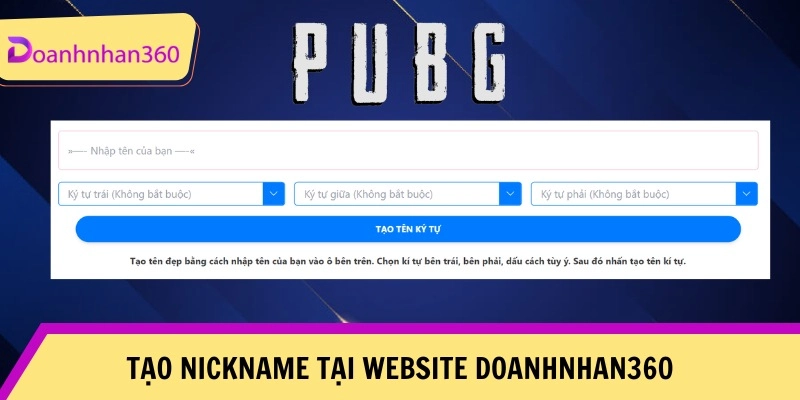 Tao Nickname Nhanh Tai Website Doanhnhan360