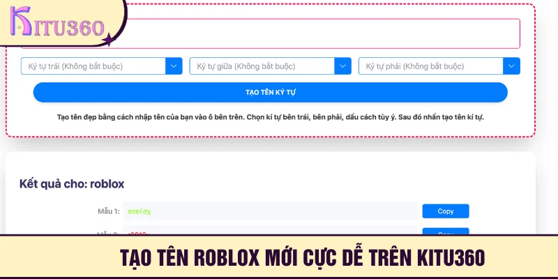 Thiết kế nickname mới trên Kitu360