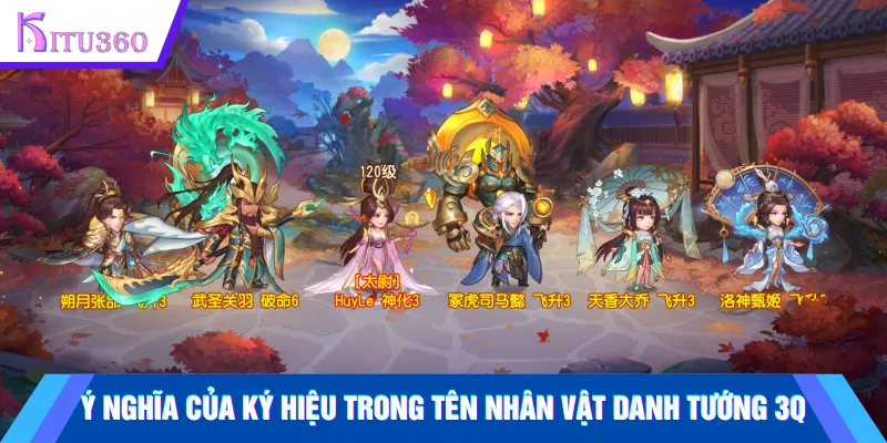 Ý nghĩa của ký hiệu trong tên nhân vật danh tướng 3Q