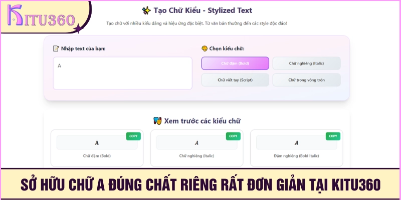 Cách tạo chữ A độc đáo rất đơn giản tại Kitu360